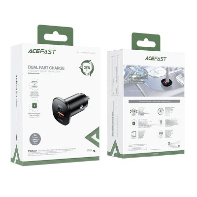 5. Acefast ładowarka samochodowa 38W USB Typ C / USB, PPS, Power Delivery, Quick Charge 3.0, AFC, FCP czarny (B1 black)