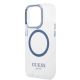 6. Etui Guess Metal Outline MagSafe na iPhone 14 Pro - niebieskie