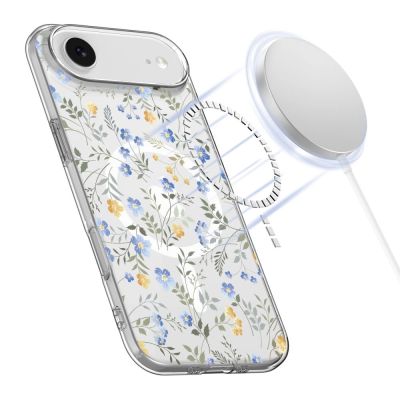 2. Etui Tech-Protect FlexAir MagSafe na iPhone 17 Air - stokrotki z liśćmi
