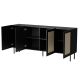 2. Komoda JUTA 4D 202x39,5x85 czarny + linol calabria