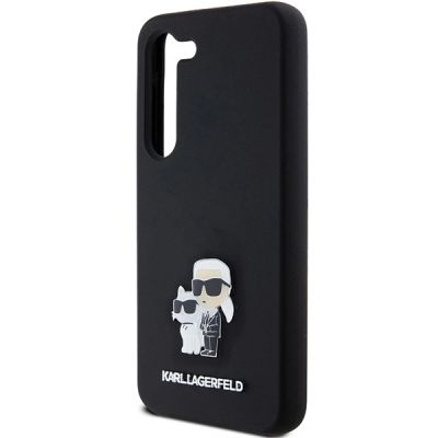 6. Etui Karl Lagerfeld Silicone Karl&Choupette Metal Pin na Samsung Galaxy S24 - czarne