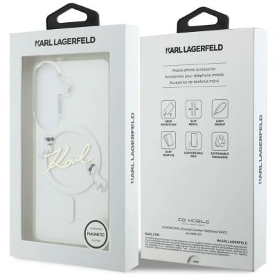 8. Etui Karl Lagerfeld IML KC Script MagSafe na Samsung Galaxy S26 - przezroczyste