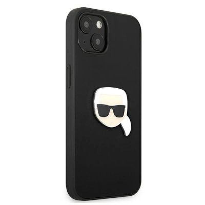 4. Etui Karl Lagerfeld Leather Ikonik Karl's Head Metal na iPhone 13 mini - czarne