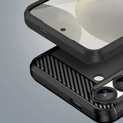 13. Etui silikonowe Carbon Case na Samsung Galaxy S25 Edge - czarne
