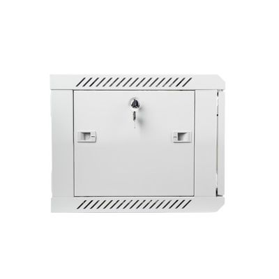 7. Szafa jednosekcyjna, zamykana na zamek Lanberg WF01-6406-10S (6U; 368mm / 600mm / 450 mm; wisząca; Szklane; 19''; kolor szary)