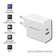 3. QOLTEC ŁADOWARKA SIECIOWA 63W | 5-20V | 1.5-3A | USB TYP C PD | USB QC 3.0 | BIAŁA