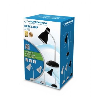 3. ESPERANZA LAMPKA BIURKOWA E27 ALKES SREBRNA ELD113S