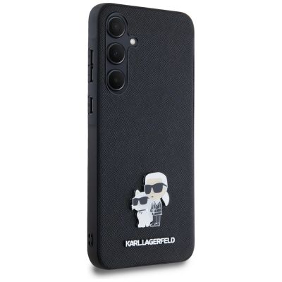 4. Etui Karl Lagerfeld Saffiano Karl&Choupette Pin na Samsung Galaxy A35 - czarne