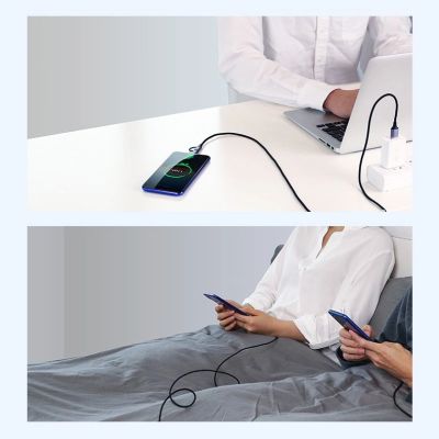 12. Ugreen kabel przewód 2w1 USB - micro USB / USB Typ C 1m 2,4A czarny (30875)
