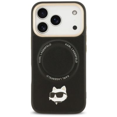 3. Etui Karl Lagerfeld Big Strap Choupette Metal Logo MagSafe na iPhone 17 Pro Max - czarne