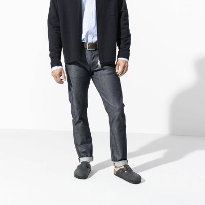 5. Chodaki damskie/męskie Birkenstock Boston Black olejowana skóra klapki narrow wąskie (0059463)