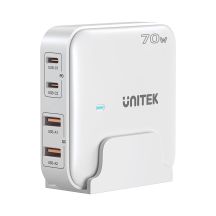 UNITEK ŁADOWARKA BIURKOWA GAN 70W 2XUSB-A 2XUSB-C BIAŁA