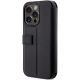 4. Etui BMW Leather Stamp Blue Lines na iPhone 14 Pro - czarne