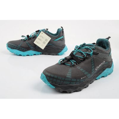 8. Aku buty sportowe trekkingowe damskie Flyrock Gore-tex wytrzymałe szare niebieskie