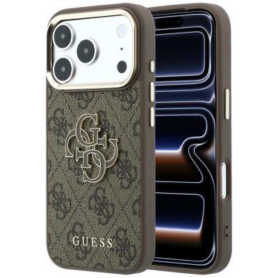 Etui Guess 4G & Big Resin Logo na iPhone 17 Pro / 18 Pro - brązowe