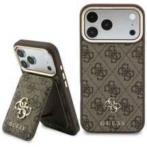 Etui Guess 4G z portfelem Magsafe na iPhone 18 Pro / 17 Pro - brązowe