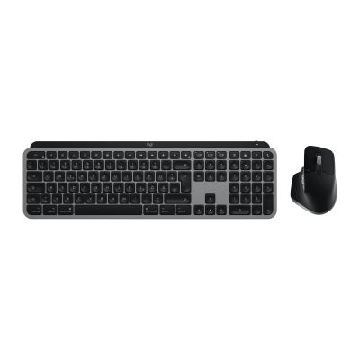 4. Logitech MX Keys S Combo for Mac klawiatura Dołączona myszka Dom/Biuro Bluetooth QWERTZ Niemiecki Szary