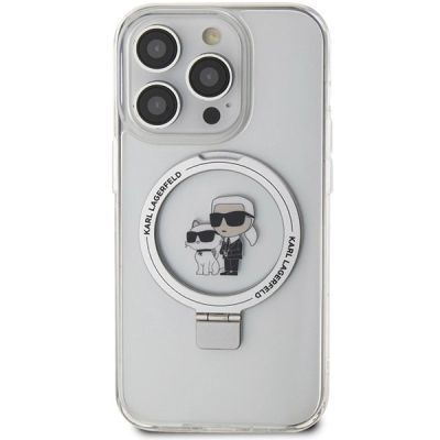 3. Etui Karl Lagerfeld Ring Stand Karl&Choupettte MagSafe na iPhone 13 Pro Max - białe