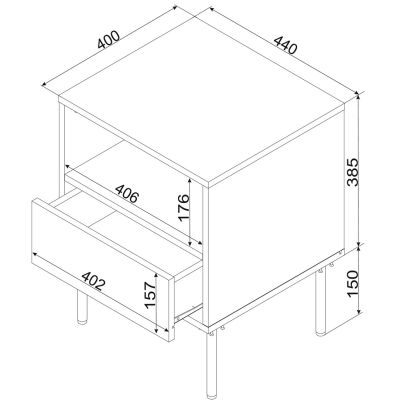4. Szafka nocna 2szt TRESSE 44x40x53 kaszmir mat