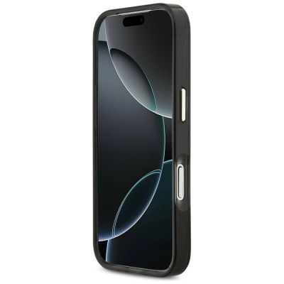5. Etui Guess IML Script Metal MagSafe na iPhone 17 Pro - czarno-brązowe