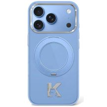 Etui Karl Lagerfeld IML Ring Stand 360 Kameo Metal MagSafe na iPhone 17 Pro Max / 18 Pro Max - niebieskie