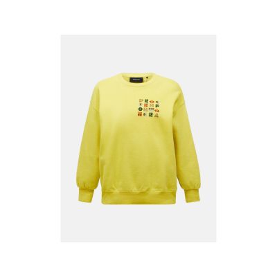 Bluza damska PEAK PERFORMANCE W Terry Graphic Crew kolor żółty