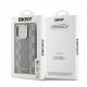 5. Etui DKNY Leather Checkered Mono Pattern MagSafe na iPhone 15 Pro - beżowe