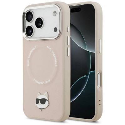 Etui Karl Lagerfeld Choupette Pin MagSafe do iPhone 17 Pro Max - różowe