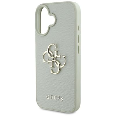 6. Etui Guess Grained Big 4G Logo Small Classic Logo na iPhone 16 - zielone
