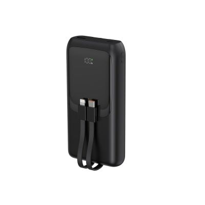 2. GEMBIRD POWERBANK O POJEMNOŚCI 20000MAH, SZYBKIE ŁADOWANIE 20W, WYŚWIETLACZ LCD, ZINTEGROWANE KABLE KOLOR CZARNY