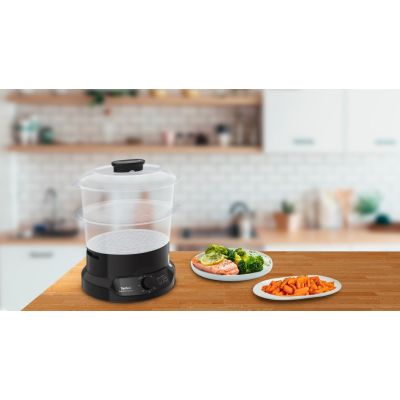 4. Tefal Minicompact VC139810 szybkowar parowy 2 kosz. Wolnostojący 800 W Czarny