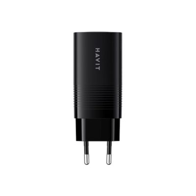 3. Ładowarka Havit UC20 EU USB-C+USB-C+USB-A (czarny)