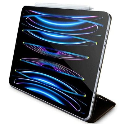 5. Etui Guess 4G Stripe Allover na iPad Pro 12.9" - brązowe