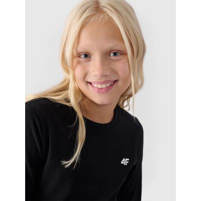 2. Longsleeve regular gladki dziewczęcy 4F Junior 4FJWMM00TLONF318-20S