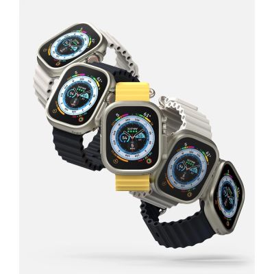 4. Etui Ringke Slim 2-pack na Apple Watch Ultra 1 / 2 (49 mm) - przezroczysty i tytanowy