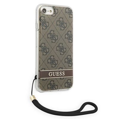4. Etui Guess 4G Print Strap na iPhone SE 2022 / SE 2020 / 7 / 8 - brązowe