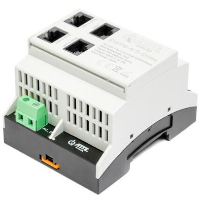 Switch PoE 4 portowy z wbudowanym zasilaczem na szynę TH35 ATTE SWPS-4-11-DIN4