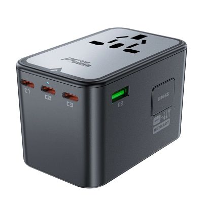 8. Adapter ładowarka podróżna Acefast Z1 GaN 75W PD 3x USB-C 2x USB-A - czarny