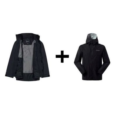 Kurtka Berghaus Deluge Pro 3.0 roz. M Czarna + Kurtka Berghaus Hillwalker IA Shell roz. M Czarna