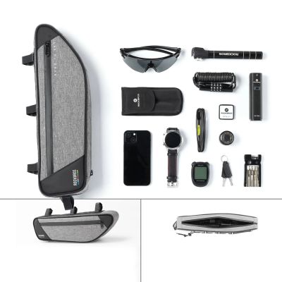 7. Torba pod ramę 2L Rockbros TL003 ROAD TO SKY wodoodporna – szara