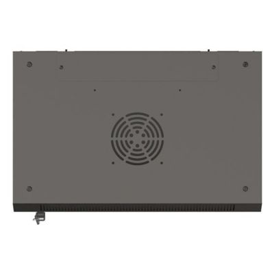 10. Szafa instalacyjna rack wisząca 19" 6U 540x350 czarna drzwi przeszklone LANBERG (Flat Pack)