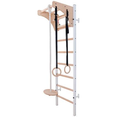 6. DRABINKA GIMNASTYCZNA DREWNIANO METALOWA Z DREWNIANYM DRĄŻKIEM I AKCESORIAMI BENCHK 211W A204