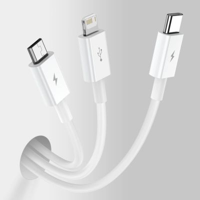 11. Baseus Superior 3w1 kabel USB - Lightning / USB Typ C / micro USB 3,5 A 1,5 m Biały (CAMLTYS-02)