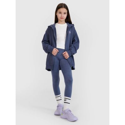 6. Bluza dresowa rozpinana z kapturem dziewczęca 4F 4FJWSS25TSWSF1482-22S