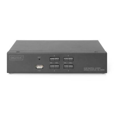 21. Przełącznik KVM, 4-portowy, pojedynczy wyświetlacz, 4K, HDMI