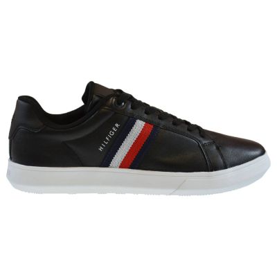 Buty męskie Tommy Hilfiger Essential Leather Cupsole czarne - FM0FM03424-BDS