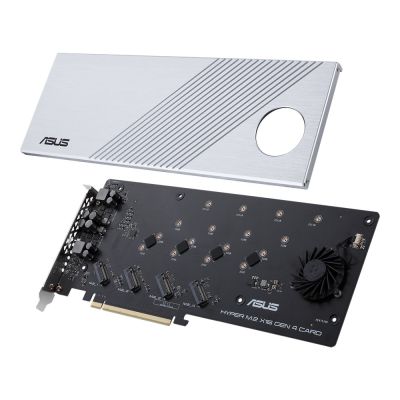 3. Kontroler ASUS Hyper M.2 PCIe 4.0 x16, 4x M.2 NVMe (2242/2260/2280/22110) GEN 4