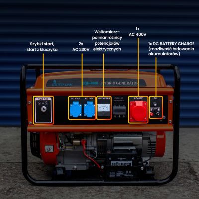 12. Extralink Agregat prądotwórczy EGH-7000 hybrydowy, 7kW