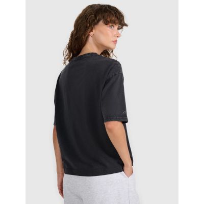 4. T-shirt oversize z nadrukiem damski  4F 4FRSS25TTSHF2747-20S