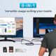 8. UNITEK AKTYWNY HUB USB-C 2X HDMI, CZYTNIK SD, 4K, RJ-45, PD 100W, 5 GBPS